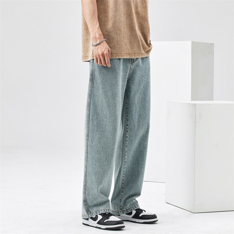 2026春夏款水洗牛仔裤男高街vibe潮牌美式街头宽松直筒裤DY42-P70,男装牛仔裤,电商A178-1
