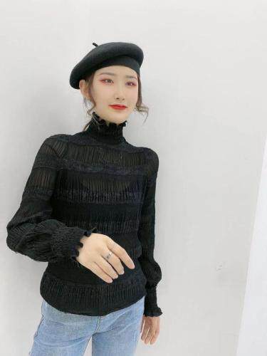 早春款蕾丝拼接小衫，女装，TANG.+