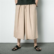 中国风夏季棉麻七分裤男士宽松裙裤潮流休闲运动阔腿裤D335P70，男装休闲裤，星座312B-2