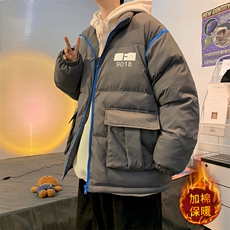 男棉衣拼接设计感冬季潮流工装口袋保暖棉服Z21AW112-P165限198，男装棉衣，电商A089-1