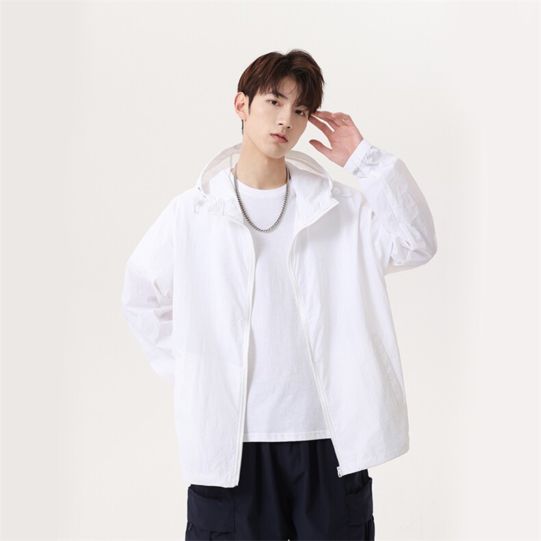 GENIOLAMODE冰丝防晒衣外套男夏季轻薄款2025新款防晒服连帽外套,男装夹克,电商A128