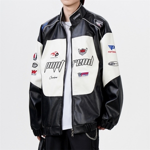 个性拼接皮衣机车服JK2168-P100图片