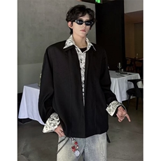 文艺潮流时尚ins简约流行假两件衬衫日系原宿百搭气质CH88，男装衬衫，星座1116A（原606A-3）