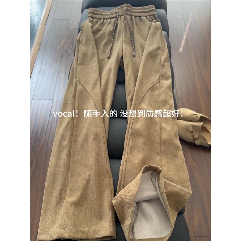 美拉德复古卫裤男美式高街微喇裤子高级感直筒休闲裤WLC3299-P34,男装休闲裤,星座1008