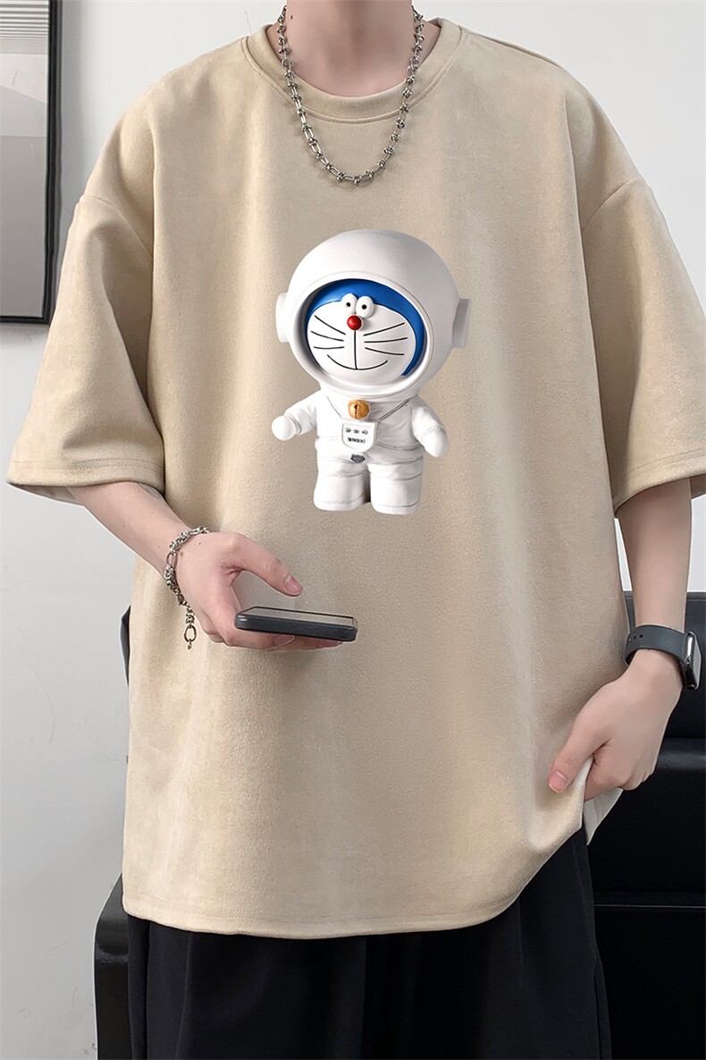 NASA叮当猫麂皮绒短袖t恤男大码半袖男JD82233-P25,男装T恤,电商A040
