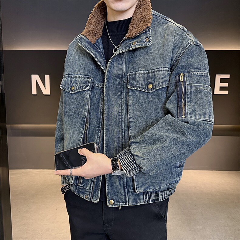 备货万件主推加绒牛仔外套男保暖加厚夹克男外套B317/J618/P175,男装工装外套,电商B317