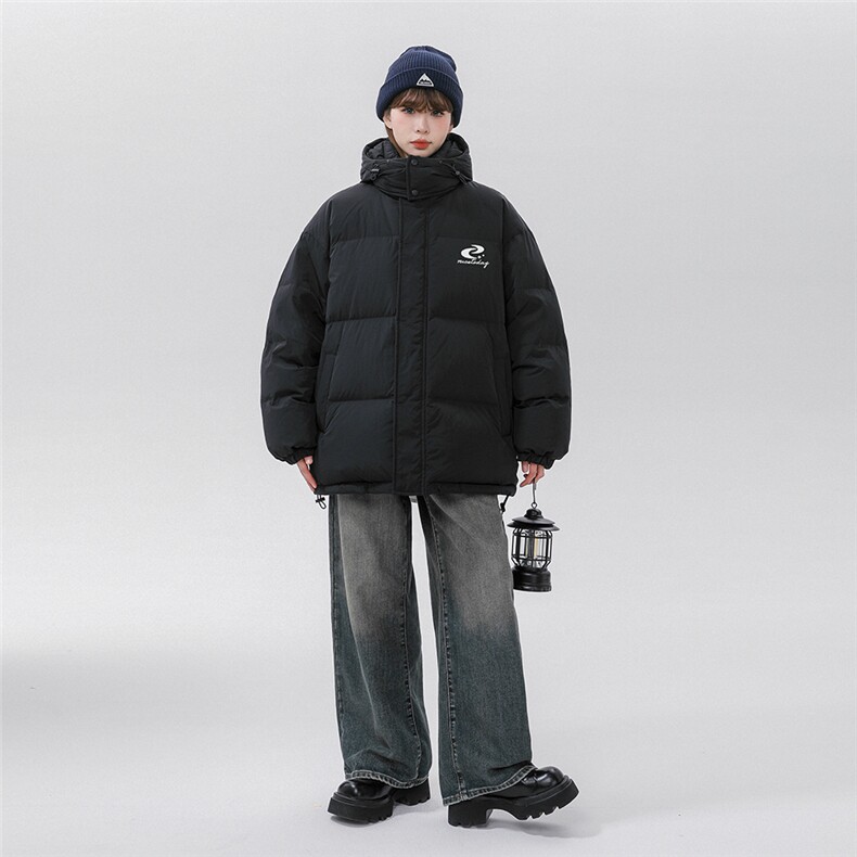 中性新标90白鸭绒字母印花连帽羽绒服A268-YR836011P255控298,男装羽绒服,电商A268
