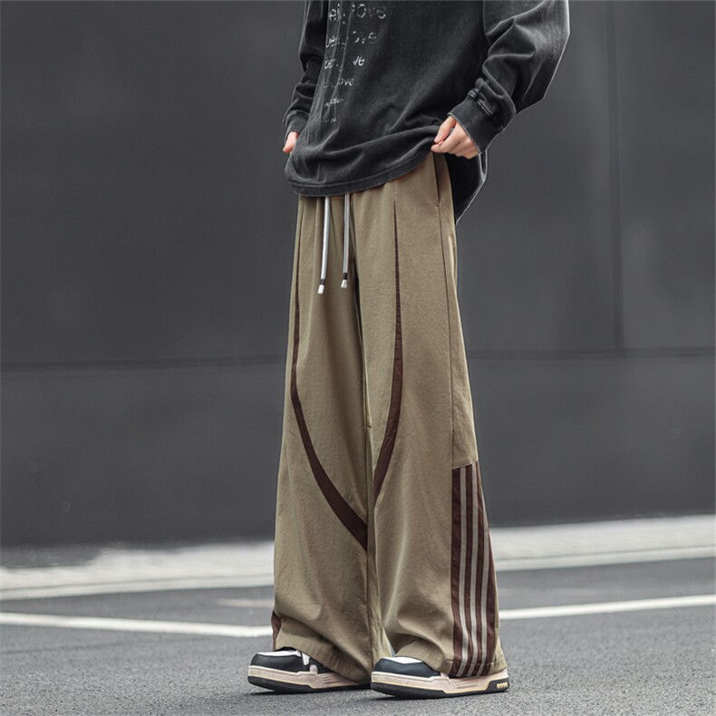 春夏潮牌新款微弹面料直筒拖地裤运动休闲裤男8227-P48控68,男装休闲裤,电商C305A