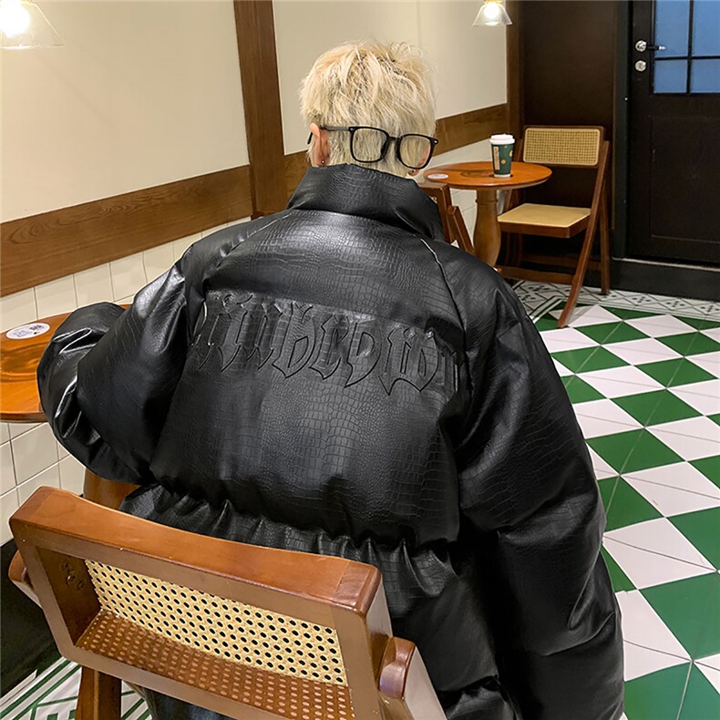 港风鳄鱼纹钢印字母设计棉衣男MY77093P120控168抖音控198,男装棉衣,星座227-7