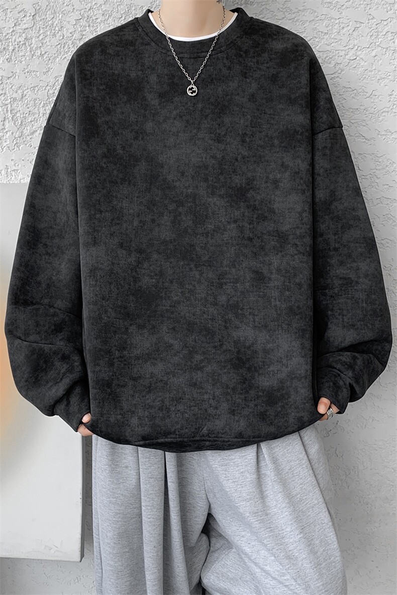 8XL-M美式复古街头风圆领卫衣男特大码上衣套头打底衫WY11P50控68,男装卫衣,电商D206-1