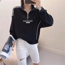 秋季立领长袖卫衣，女装卫衣/绒衫，薰衣坊