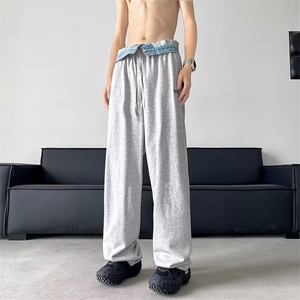 男新款青少年时尚休闲牛仔拼接长裤 N5503 P60图片