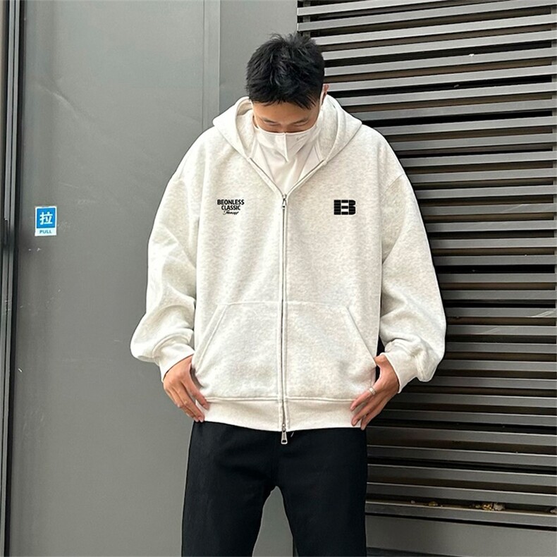 抖音得物高品质350克秋冬双头双拉链卫衣开衫外套AW7406,女装短外套,电商A443