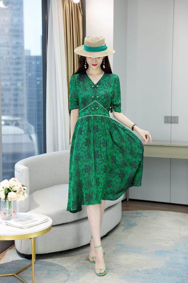 醋酸连衣裙现货，女装连衣裙，百衣时尚