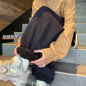 秋冬宽松加绒加厚休闲束脚长裤Q36-P55限价58 成份：聚酯纤维图片