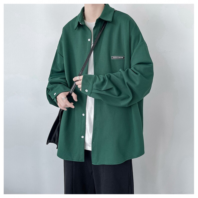 秋装新款男装百搭宽松潮流港风长袖衬衫上衣D321-1-DM302-P50,男装衬衫,电商D321-1