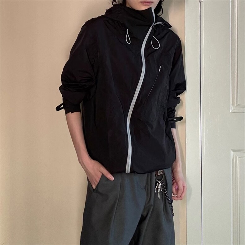 P42网图Y127原版质量100锦纶防晒黑色M到2XL，男装防晒衣，星座506A