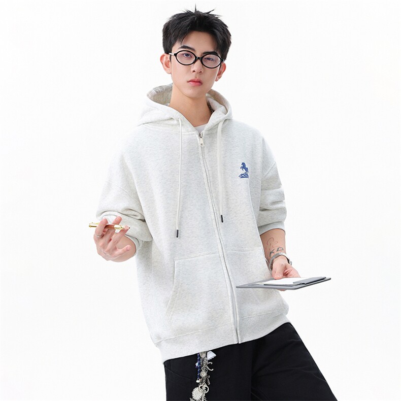 抖音直播供货连帽开衫外套拉链衫A158-WY58-P48,男装卫衣,电商A158