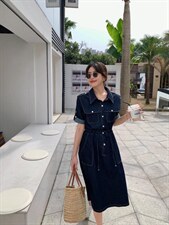 夏季薄款牛仔连衣裙，女装连衣裙，肆尔