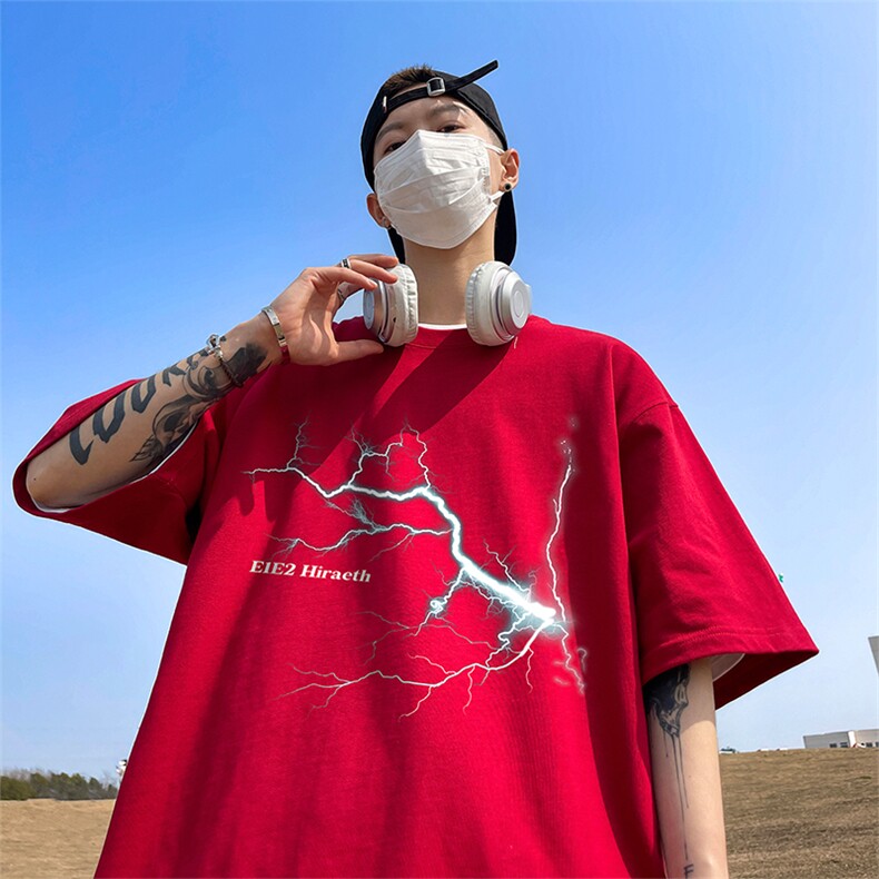 量大优供视频220克美式短袖t恤T2305得物直播有280克品质,男装T恤,电商A486