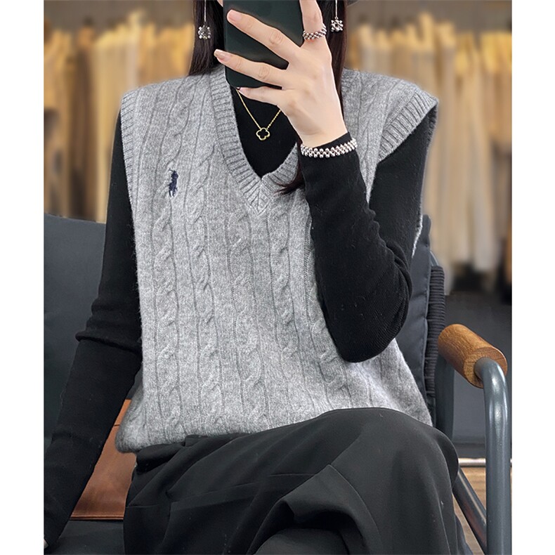 2024秋冬新款羊毛女士羊毛背心马甲,女装羊毛衫,润辉羊绒