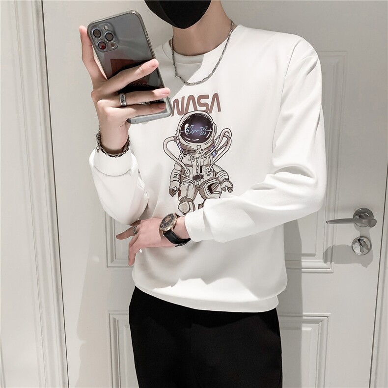 卫衣男3109/p45秋季新款太空人烫花宽松运动圆领卫衣潮牌,男装卫衣,电商D303