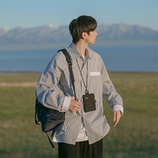 日系潮长袖春秋休闲外套条纹衬衫B225-C6034-P65-X79，男装衬衫，电商B225