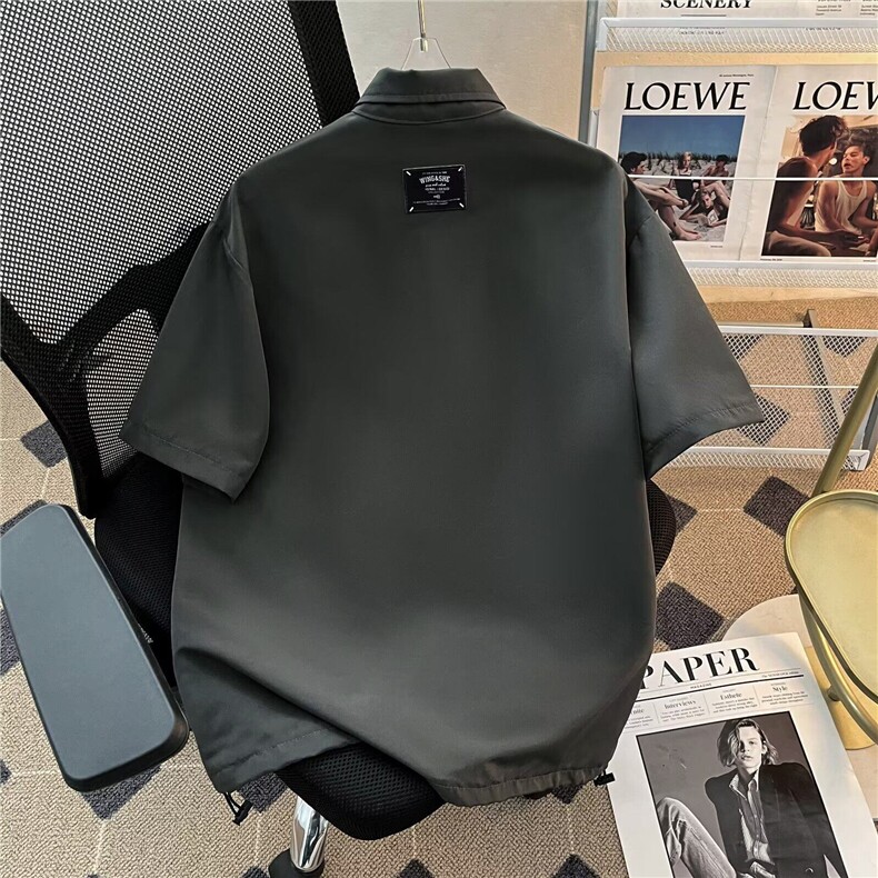衬衫男女韩版潮流短袖帅气拼色宽松2026夏季insT恤CY1111-P37,男装衬衫,星座412-2