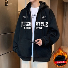 H210P70加绒P75加绒加厚连帽开衫卫衣含棉66%字母印花外套，男装卫衣，星座304A-1