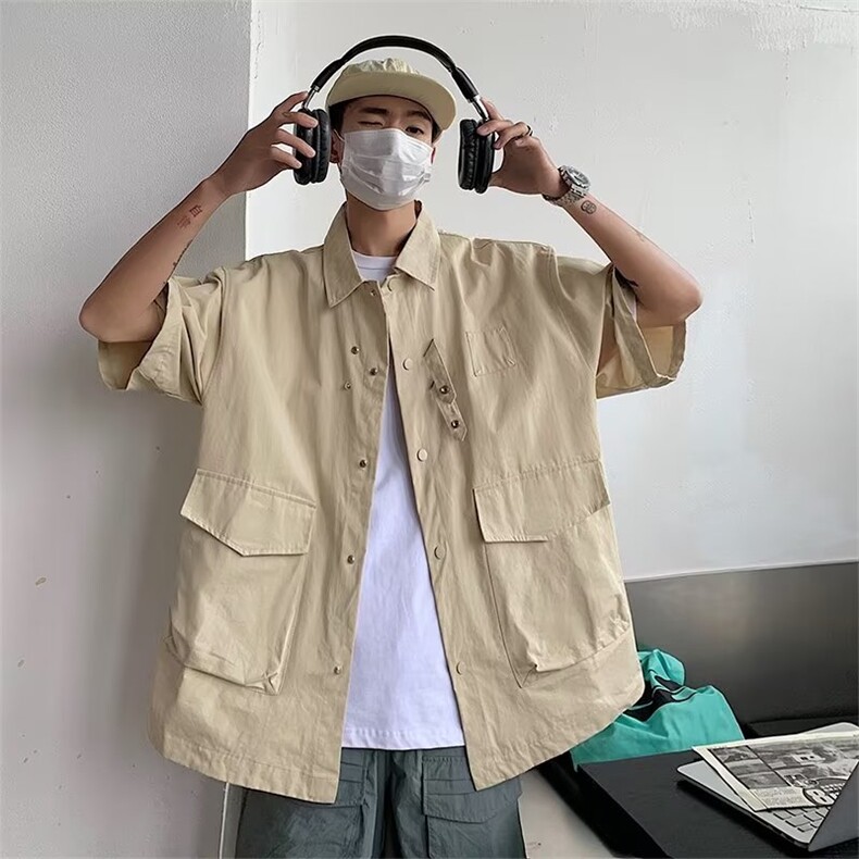 衬衫男韩版潮流高街帅气痞2024夏季新款ins宽松百搭外套C2031-42,男装衬衫,星座1109-3