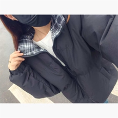 2025中性款撞色格子棉衣女装面包服加厚保暖中性款棉服P39-1661，男装棉衣，星座207