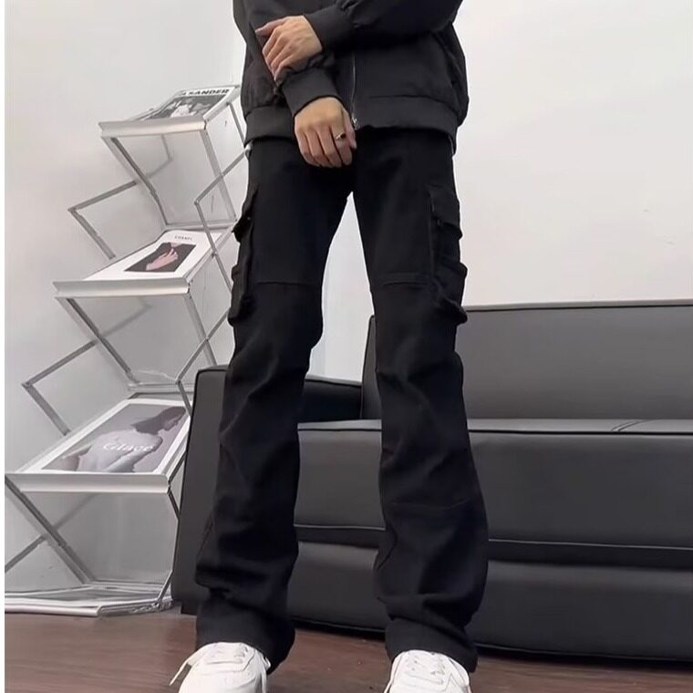 美式高街休闲工装裤男潮牌vide风微喇牛仔显瘦长裤子LTG477-P50,男装牛仔裤,星座1008