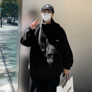 羊羔绒外套男冬季加绒加厚棉衣潮牌帅气棉服韩版潮流ins港风棉袄图片