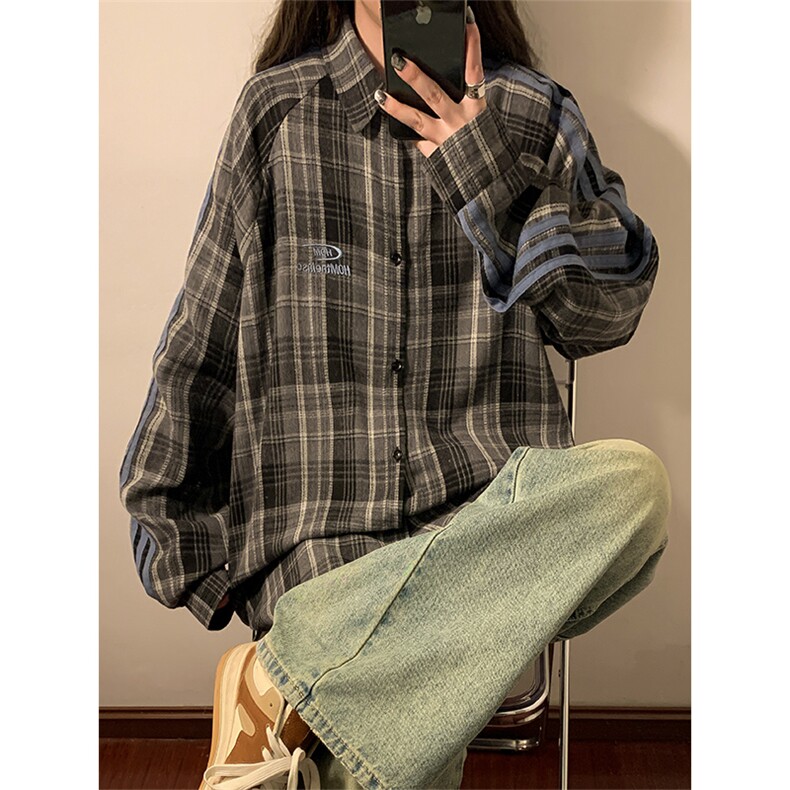 春秋季衬衫新款宽松休闲男女同款衬衣XZ102B-1-CS2511P55,男装衬衫,星座102B-1