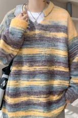 现货MY7137-特批65美式软糯秋冬设计感小众大码针织衫，男装针织衫/毛衣，电商A059