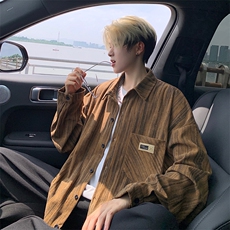 衬衫男春季新款港风宽松灯芯绒扎染长袖衬衣CS3097-P42，男装衬衫，星座214-3