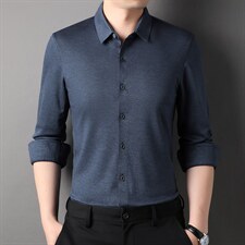 D66262钱塘2020-2中年男士春秋新款时尚休闲长袖衬衫货稳P137，男装衬衫，钱塘207-2