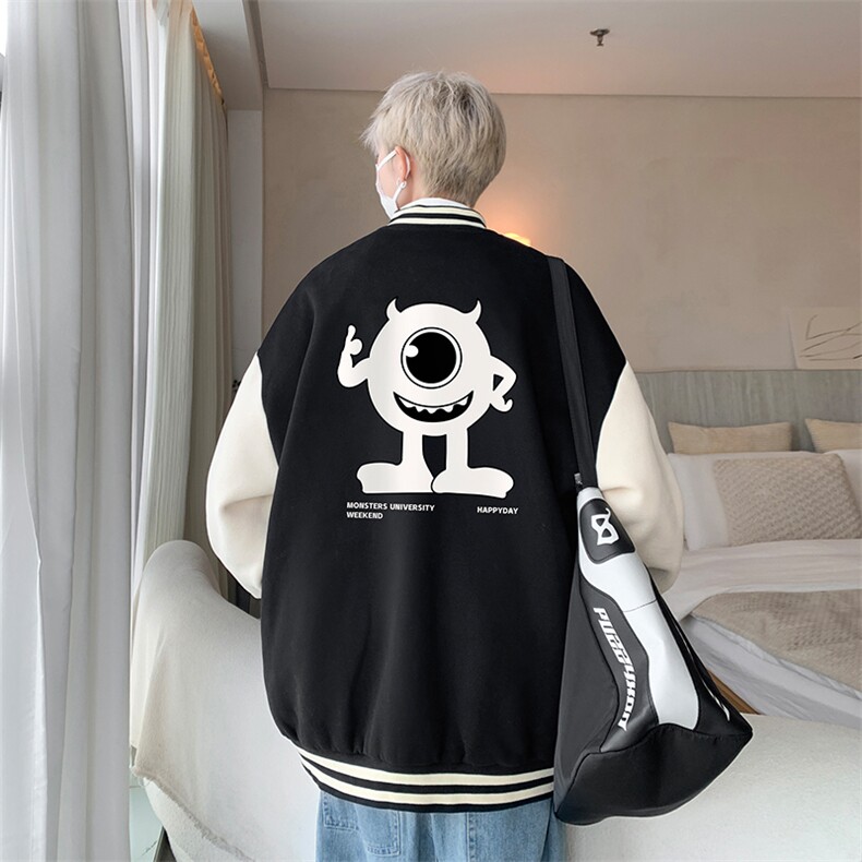 摇粒绒棒球服男大码开衫卫衣男夹克BF86327-P65,男装夹克,电商A040