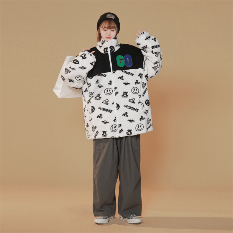 2023夹克外套拼接羊羔毛夹棉棉袄棉服羊剪绒棉衣男3322-P90控138,男装夹克,星座207