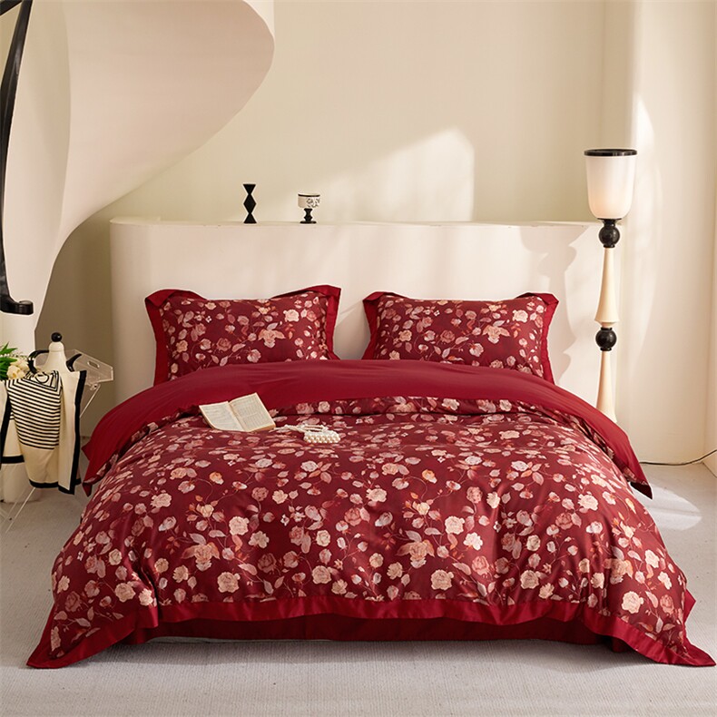 新款100S棉数码印花四件套-黎思黎思，床品套件，一起卖家纺