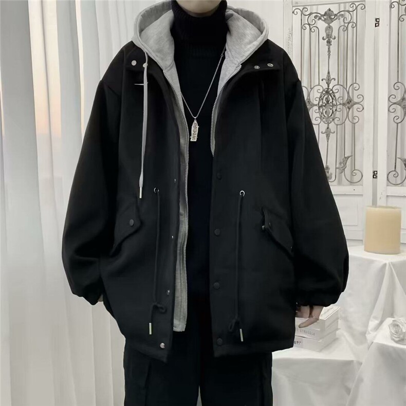 DX56-P75休闲宽松男冬季假两件宽松ins港风衣服休闲痞帅秋冬外套,男装夹克,星座603-2
