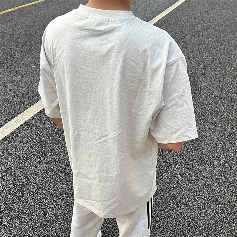 万针全刺绣工艺高品质260克双纱纯棉美式高街短袖T恤特P33,男装T恤,电商A486