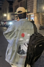 男装牛仔外套2026春秋季油画印花男生翻领夹克XZ514-2-N86-P88，男装工装外套，星座514-2(原B239)