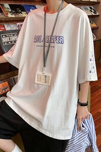 【】A003-HT1179-P25夏装新款可爱熊印花男士短袖T恤 女模1图片