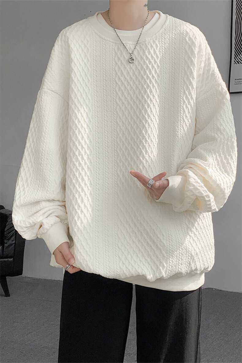 卫衣男春季新款港风宽松提花圆领套头长袖上衣WY8062-特P35,男装卫衣,星座214-3