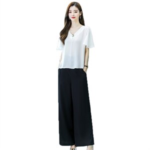阔腿裤套装2021夏装新款女装韩版时尚气质时髦洋两件套日韩图片