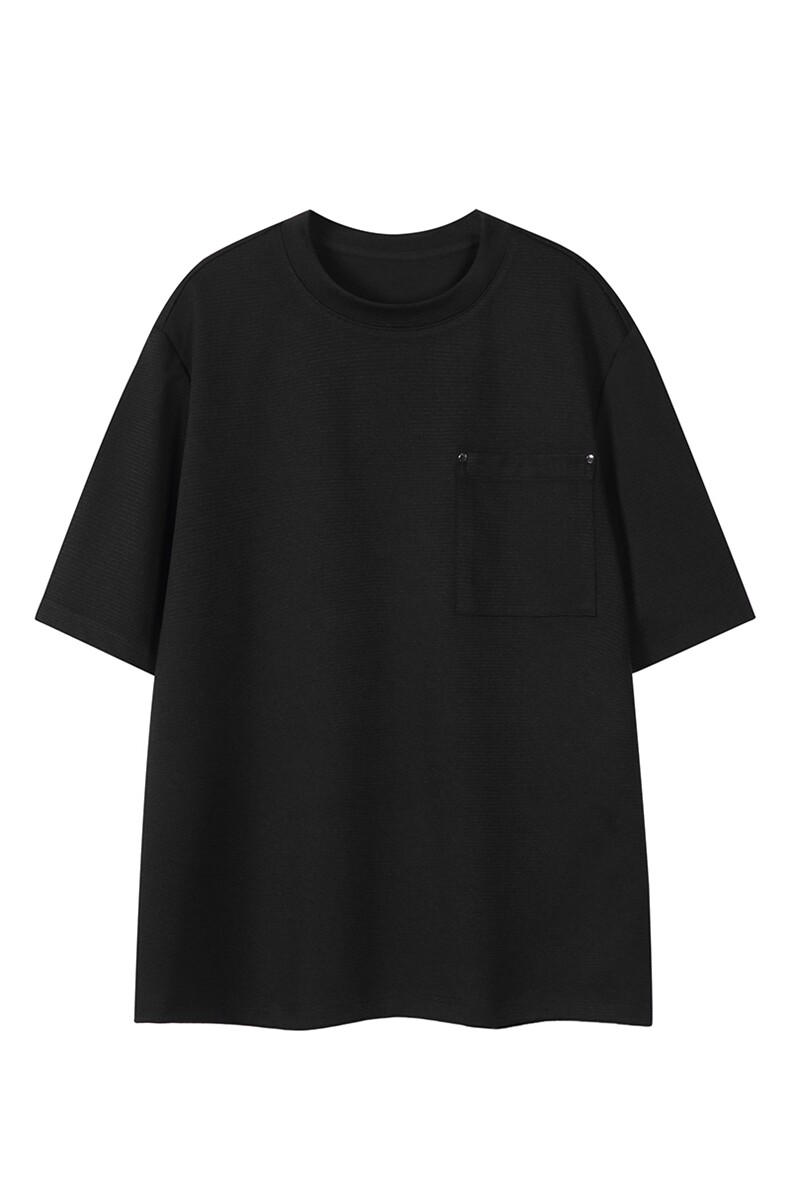 肌理感简约短袖T恤男夏季凉感口袋半袖宽松圆领上衣T3698-特价P22,男装T恤,电商A007