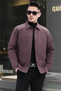 2025新款男翻领90绒子羽绒服夹克商务休闲上衣简约通勤工装风外套图片