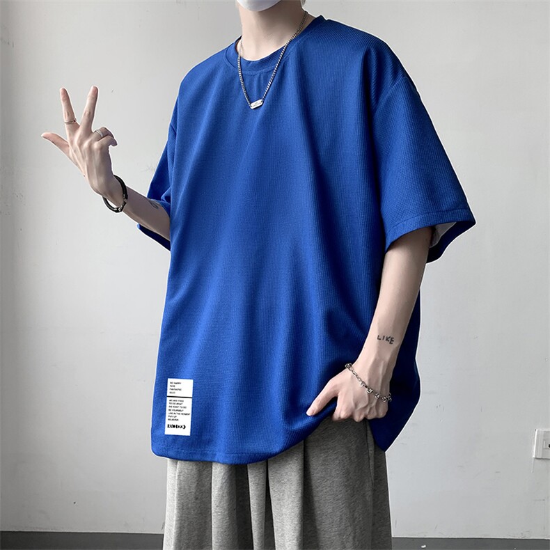 HT73045-P22华夫格t恤男短袖男大码五分袖大皂风,男装T恤,电商A040