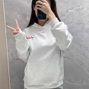新款潮牌美式字母印花宽松百搭春秋重磅连帽卫衣情侣运动外套图片